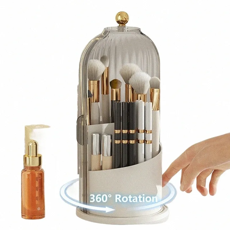 360 ° rotatif pinceaux de maquillage titulaire de bureau de luxe organisateur cosmétique crayon à sourcils boîte de rangement outils de maquillage bijoux Ctainer q8HA #