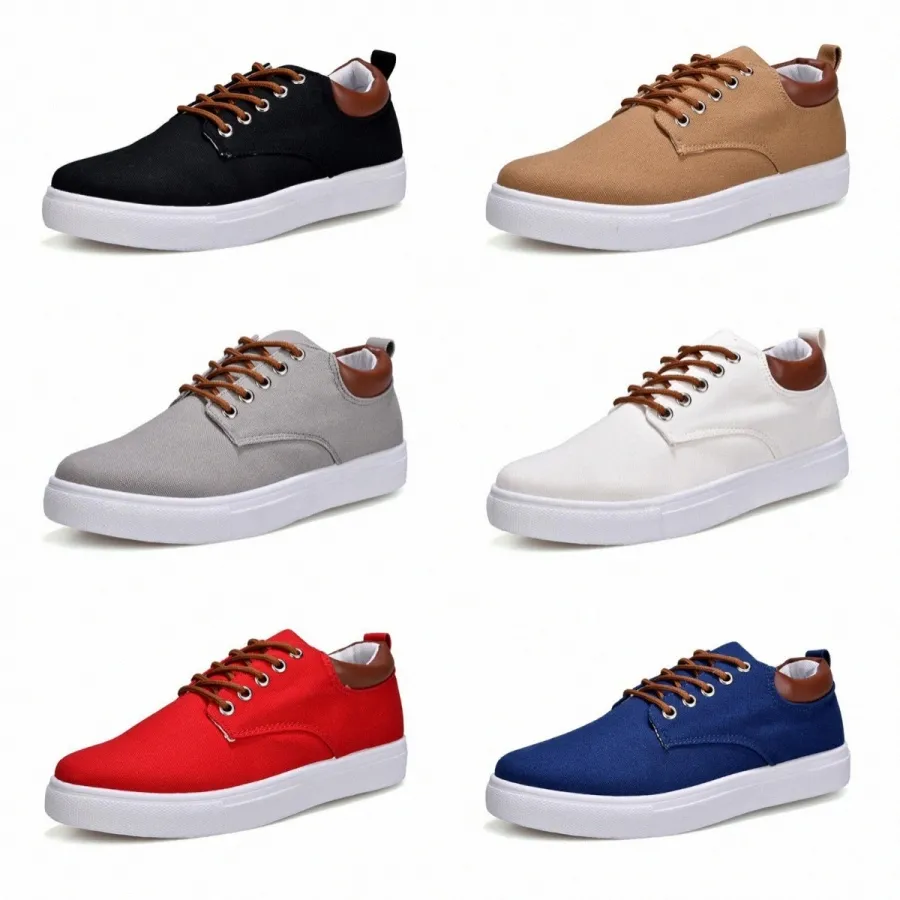 2024 Chaussures décontractées Aucune marque Toile Spotrs Baskets Blanc Noir Rouge Gris Kaki Bleu Mode Hommes Chaussures d4CH #