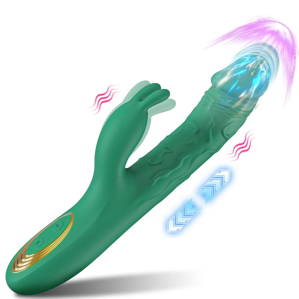 İtme yapay penis seks oyuncakları vibratör, g nokta vibratör vibratörler klitoral stimülatör 10 itme 10 titreşim modu tavşan vibrater dildos yetişkin oyuncak kadınlar için