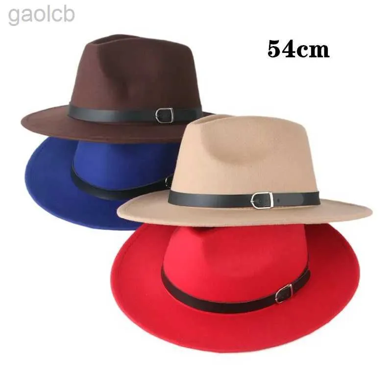 Chapeaux à larges bords Chapeaux de seau Chapeau Fedora Jazz en feutre simple face pour enfants 54CM Chapeau Trilby Panama élégant pour garçons et filles 54CM en gros 24323