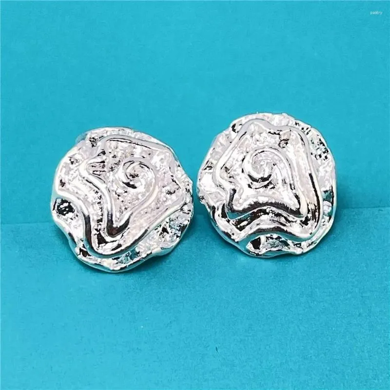 Stud Earrings 925 Sterling Silver Rose Flower Woman Engagement Wedding Christmas Valentine's Day Jewelry Gift Wholesale