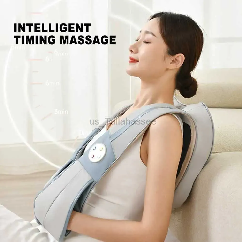 Massage du cou oreillers Massage châles cou épaule jambe électrique sain pétrissage corps complet adaptateur de voiture Shiatsu Relaxation masseur 240322