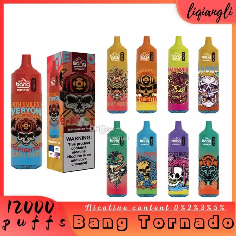 Bang XXL 12000 bouffées de vapes jetables cigarette électrique 25 ml Type-C rechargeable 12k Vapes jetables 2% 5% nic et 10 saveurs de jus différentes mélangées au hasard