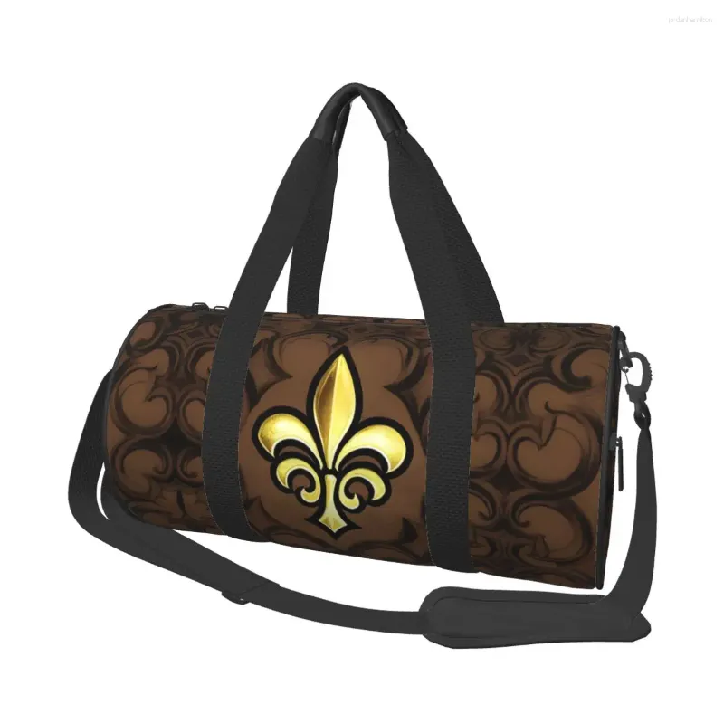 Sacs de plein air Fleur de Lis Symbole Sac de sport Mode Voyage Formation Sports Hommes Accessoires personnalisés Rétro Fitness Week-end Sacs à main