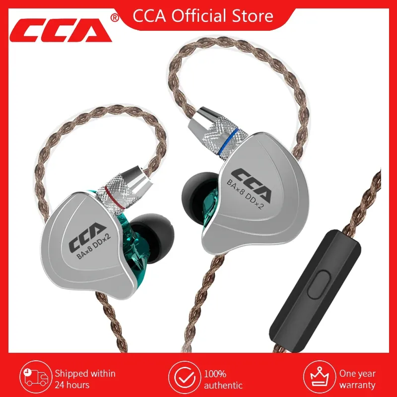 Headphones CCA C10 Hybrid Hanging In Ear Earphones Hifi Dj Sports Drive Headset Noise Cancelling Earbuds Gamer Wired With mic headphone