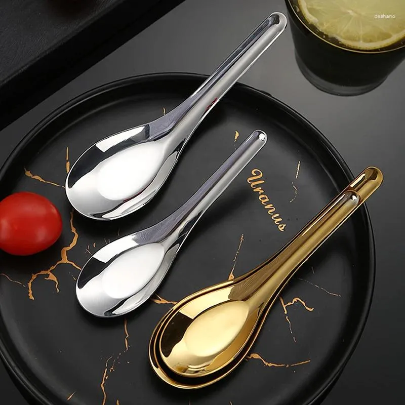 Outils de cuisson ménage en acier inoxydable à soupe à riz plat pour le dessert en argent miroir miroir couverts polis ustensiles de cuisine