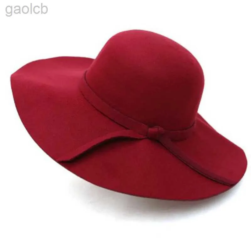 Breite Krempe Hüte Eimer Filz Bowler Hawkins Hut Damen Trilby feminin Jazz Kirche Pate Sombrero Wolle Fedora Eimer 24323