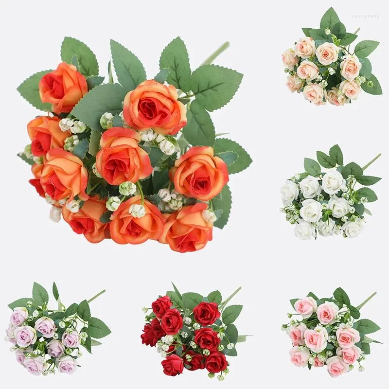 Fiori decorativi 30 cm bouquet di fiori artificiali simulazione peonia palla ricamata rosa soggiorno ciondolo da tavolo decorazioni per la casa