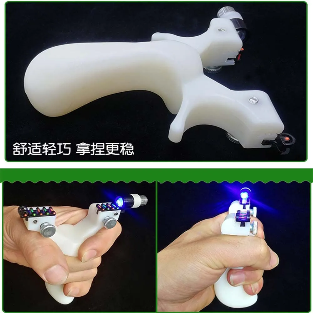 White Aiming Bow Archery Lamp Resin Outdoor Band Shot Points Flat Elastic Hunting Catapult With Shooting Target Sling Rubber Slingshot Gnxt