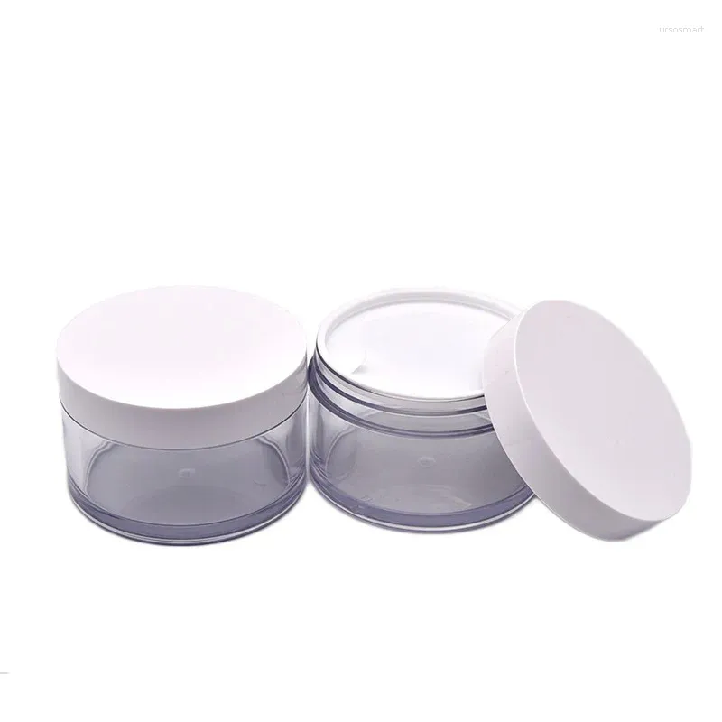 Bottiglie di stoccaggio 10 pezzi 150ml Contenitori per cosmetici in plastica trasparente spessa PET Bottiglie a bocca larga Contenitori per trucco 150G Vasetti vuoti per crema per il viso per la cura della pelle