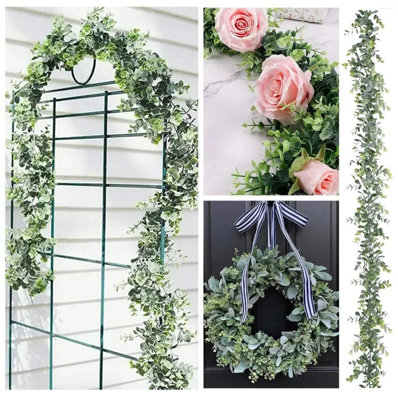 Flores decorativas guirlanda videiras vegetação falsa decoração de parede arco de casamento magnólias de 6 pés