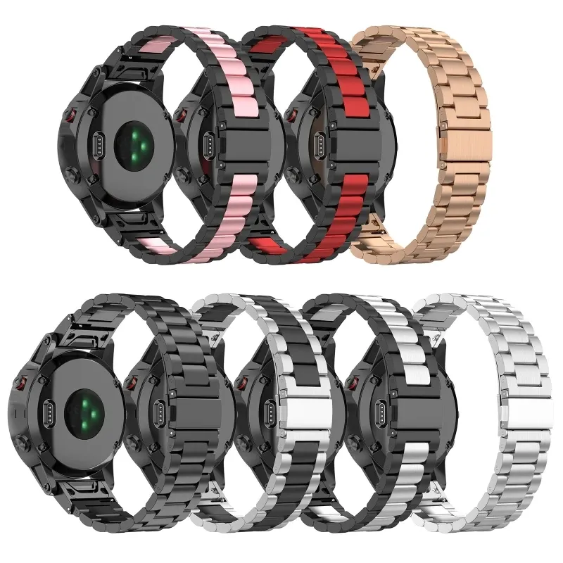 Gevallen Roestvrij stalen band voor Garmin Fenix 7/S/X 20 mm/22 mm/26 mm Waterdichte armband Duurzame smartwatch-band Horlogepolsband