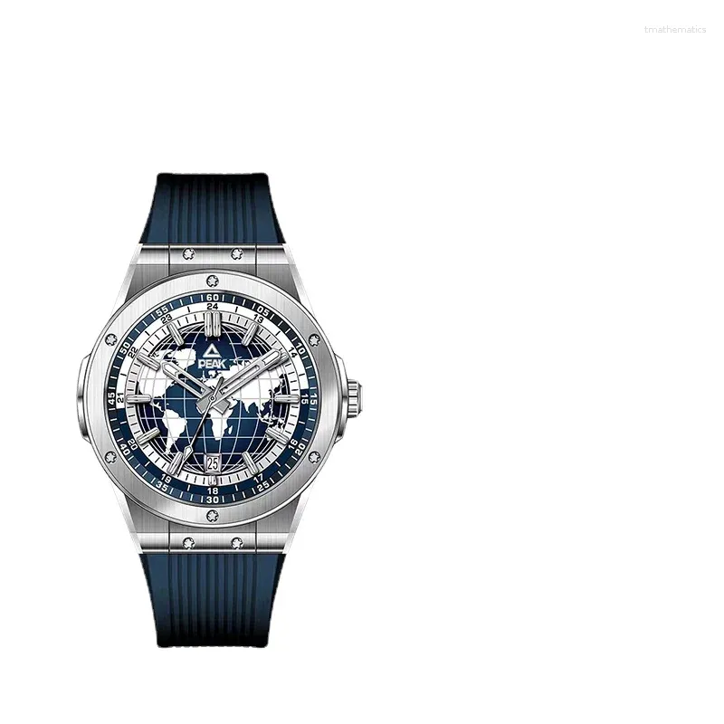 腕時計ブルー惑星ウォッチメンズ本物のさまよう地球機械学生のトレンド