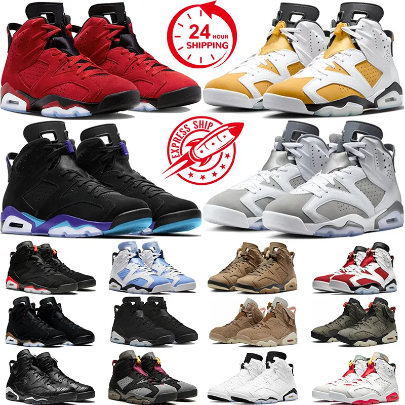 Box Jumpman 6 남녀 6S 농구화 토로 브라보 쿨 그레이 메탈릭 실버 실버 인 UNC Aqua Georgetown Mens 트레이너 야외 운동화