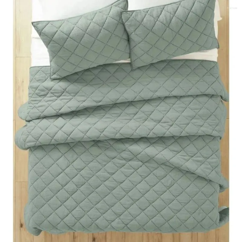 Bedding Sets Green Diamond Gauze Quilt King Set