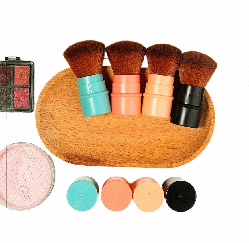 Cvenient Pinceau de maquillage rétractable Un grand pinceau à poudre Blush avec couvercle Ensemble complet d'outils de beauté Cvenient j2Ka #