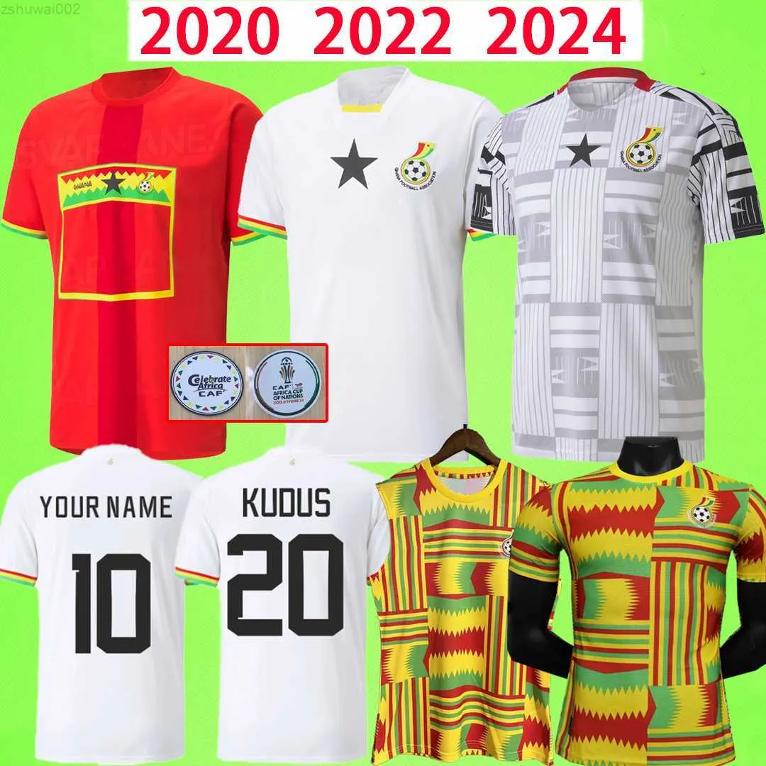 2024 Ghana Soccer Jerseys Thomas Uniforme de l'équipe nationale J.AYEW Williams Kyereh Sulemana Kudus 2020 Gilet rétro Chemise de football T 20 21 22 23 24 Fans Player