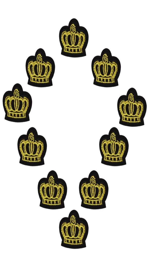 Crown Badge Patches för klädjärnbroderade DIY -lapp Applique Iron Sew On Style Patches Sy Accessoarer för kläder3819773