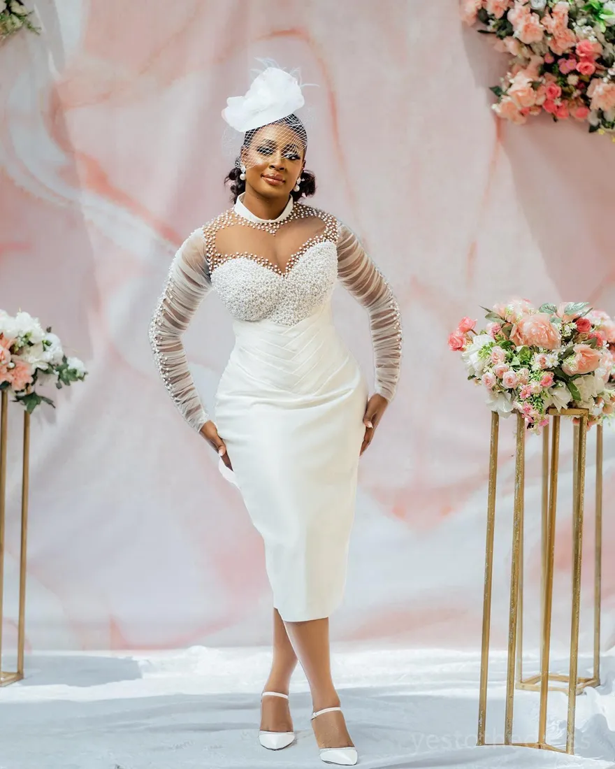 Nigerian Guest Wedding Dresses Elegant Short Bridal... From Babynice888,  $153.41 | DHgate.Com