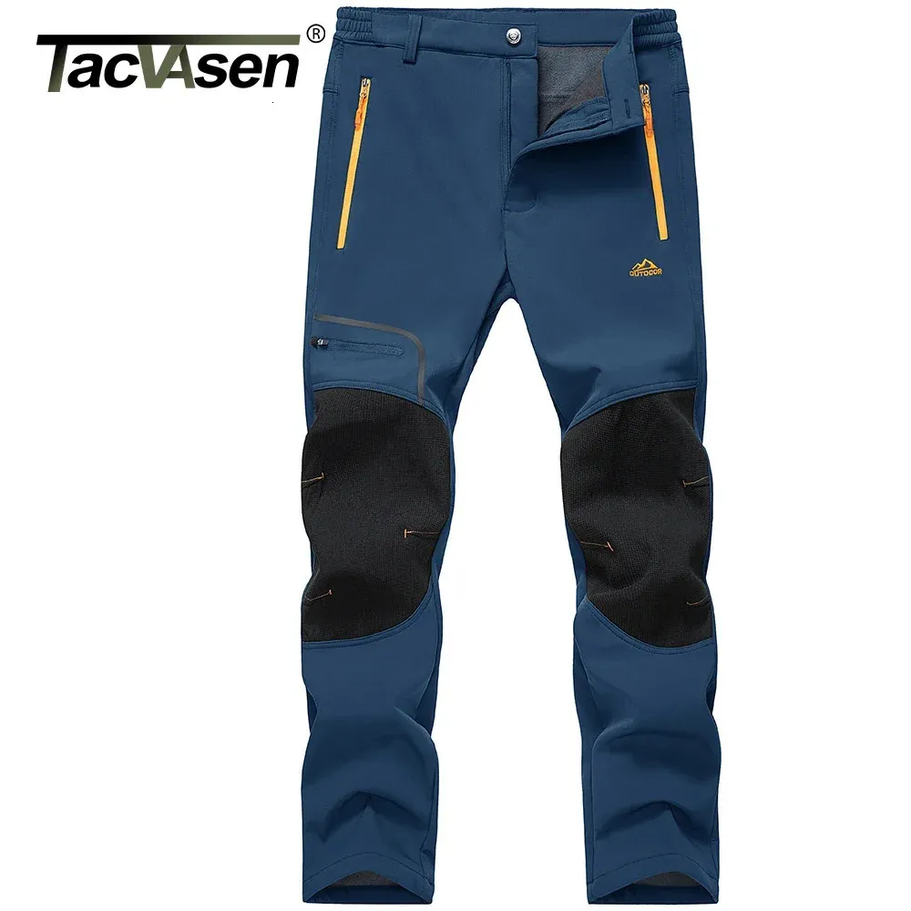 TACVASEN зимние лыжные брюки мужские теплые термонепроницаемые брюки тактические брюки на флисовой подкладке уличные походные горные рабочие брюки 240321