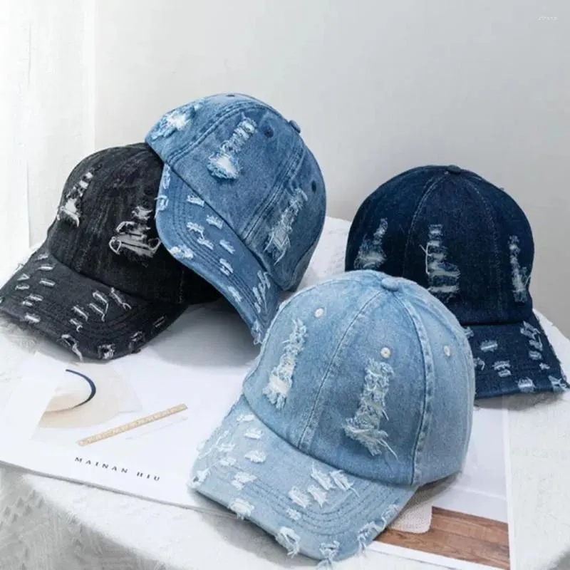 Ball Caps Broken Hole Baseball Cap Women Men Spring Summer Curved Brim Hats Unisex Outdoor Sports Hip Hop Hat Wear 2024