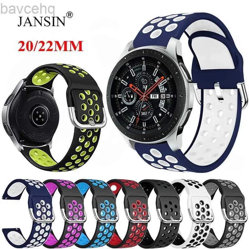 Pulseiras de relógio Pulseira de silicone de 20 mm 22 mm adequada para Galaxy Watch 3 46 mm Active2 S3 GT3 pulseira adequada para Amazfit bip 5 3 Samsung Watch 5 6 Pulseira clássica 24323