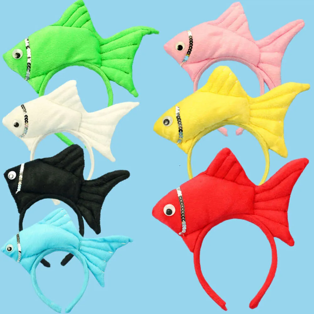 Wansheng scenprestanda huvudbonader Spelar levererar djur Little Fish Hair Band Marine Life Goldfish Head Band