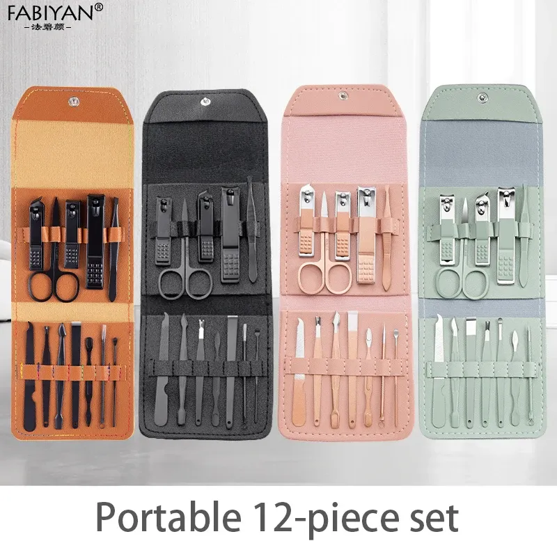 Zestawy 12PCS paznokcie Clippers Manicure Zestaw nożyczki paznokci skóra Nipple Nipper