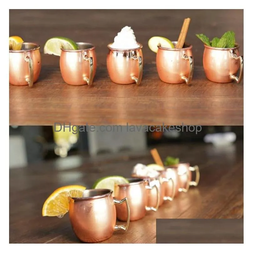 Vinglasögon mode Moskva mini glas 98 ml rostfritt stål cocktail kopp mig öl Ancients Copper T2I5054-1 Drop Delivery Home Garden K DHOVF