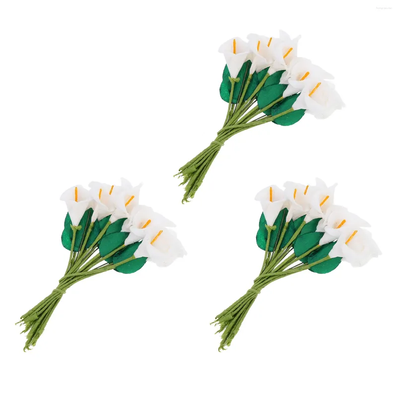 Fleurs décoratives 144 pièces Simulation petit Bouquet Mini Bouquets de fleurs faux décor artificiel artisanat Pu minuscules décorations accessoires