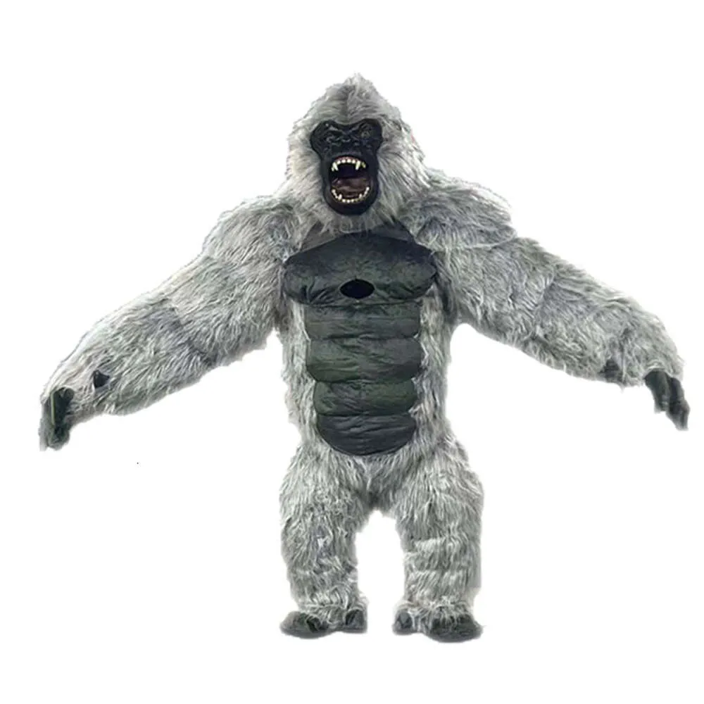 Unisex Cotton Full Sleeve Mascot Costume 2.6m Inflatable Grey Gorilla ...