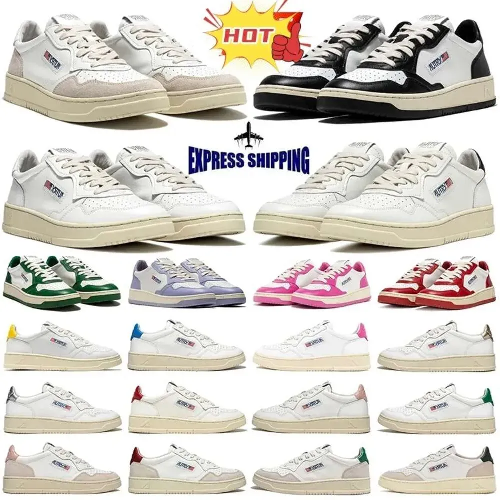 Designer Autrys Medaglia Scarpe casual Sneakers Uomo Donna Azione Pelle bicolore Pelle scamosciata Low Pink Panda Lows Mocassini Donna Scarpe da ginnastica Low Usa Outdoor