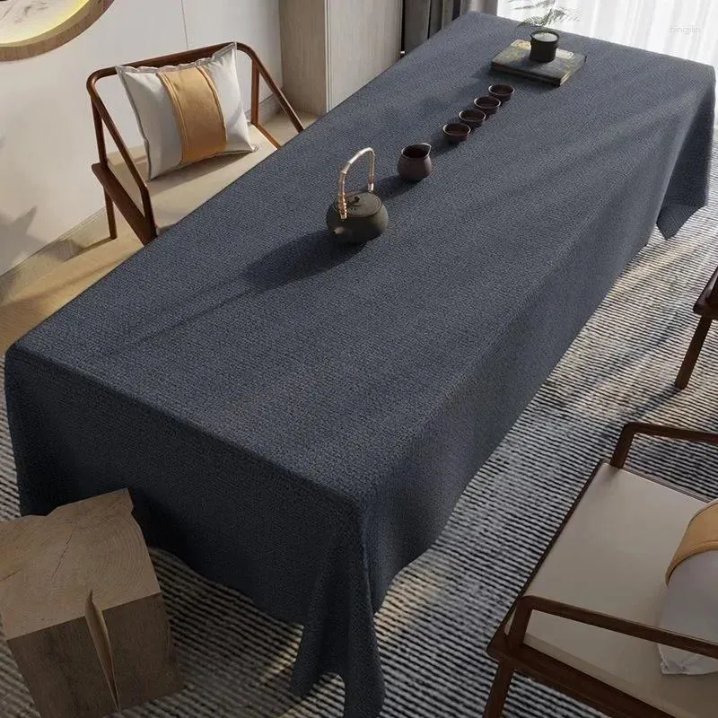 Nappe de table classique chinoise en coton et lin, tissu imperméable, thé, couleur unie, MLDAN239
