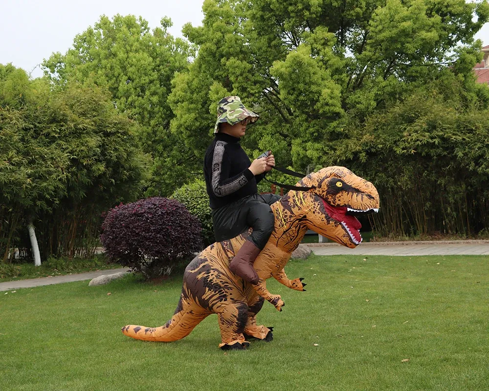 Inflatable Dinosaur Costume Blow Up Cosplay T REX Dress for Kids Adults Carnival Halloween Christmas Party Show