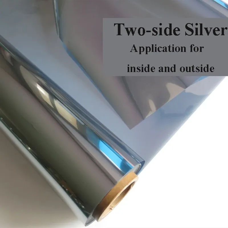 Filmy 30115 cm Szerokość Letnie Twoside Srebrna Izolacja Naklejki Film Film Solar Reflective Mirror Film dla zarówno wewnątrz, jak i na zewnątrz