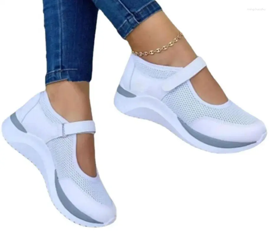 Buty swobodne siatki nejki dla kobiet lekka platforma pusta sandały feminino oddychające sportowe mieszkania duże siz