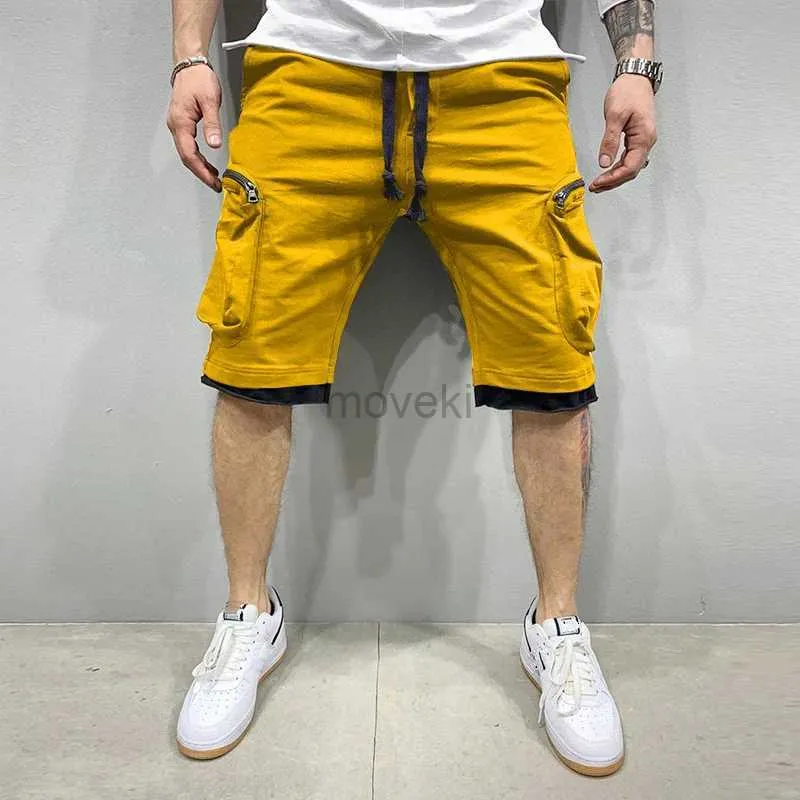 Pantaloncini da uomo Pantaloncini estivi da palestra ad asciugatura rapida casual fitness abbigliamento da strada pantaloncini da jogging da uomo pantaloncini sportivi multitasche da uomo casual glutei cargo 24323