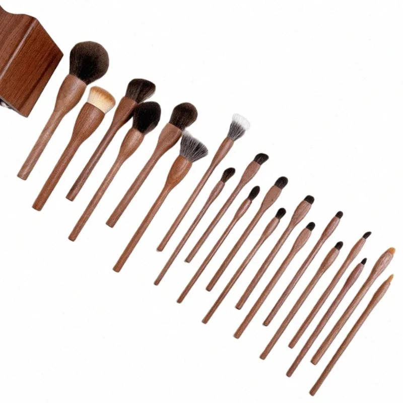 20pcs Chinese Vintage Style Makeup Brushes Set Cosmetic Powder Blush Sculpting Eye Shadow Profial Beauty Make Up Tool Y71b#