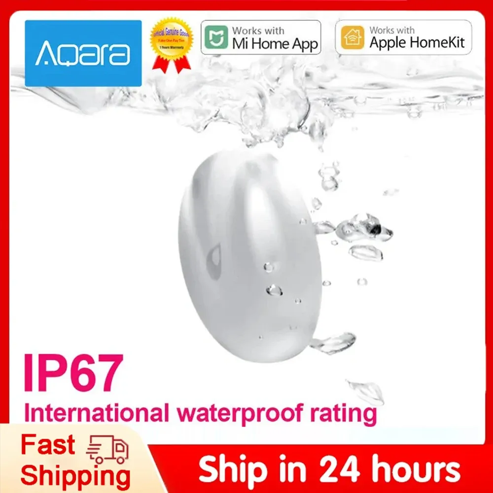 Contrôle Original Aqara Zigbee capteur de fuite d'eau d'inondation détecteur alarme capteur de trempage de sécurité pour Mijia App IP67 capteur d'immersion d'eau