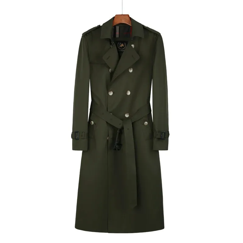 Super Long Windbreaker Rainproof Trench Coat Mens Honey