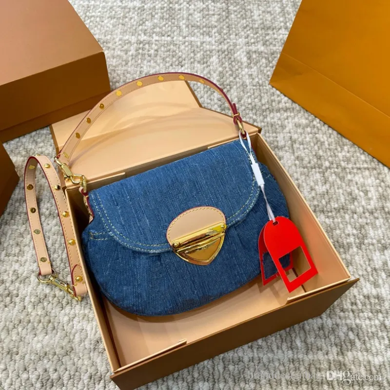 Designer Classic Sunset denim axelväska kvinnor handväska mode klaff crossbody läder plånbok lyx varumärke högkvalitativa plånböcker