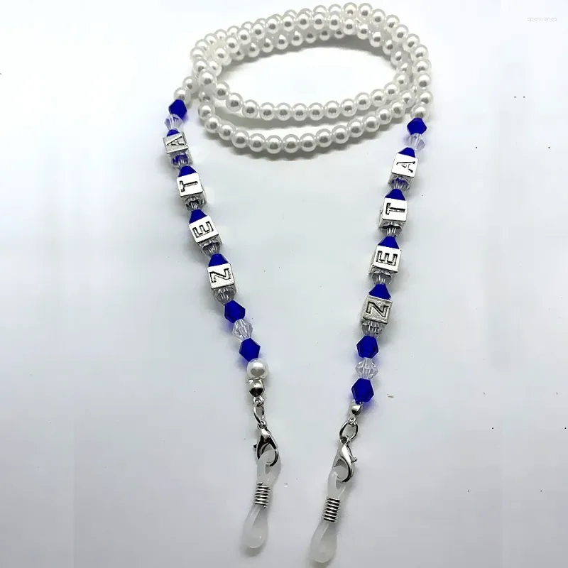 Kedjor personlighet grekisk bokstäver samhälle zeta phi beta sorority pärla tag imitation pärlkedje glasögon halsband