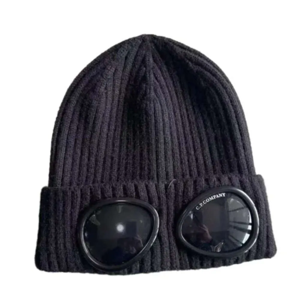 CP CAPS MEN MENS DESIGNER Ribbed Knit Lens Hats Kvinnor Extra Fin Merino Wool Goggle Beanie Officiell webbplatsversion W8