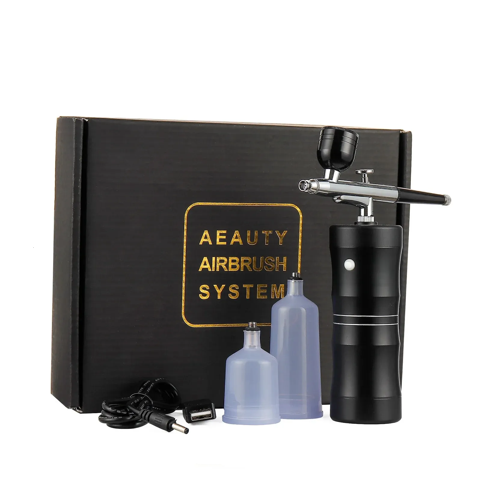 Airbrush Sprayer Water Oxygen Injection Mini Air Compressor Kit For Nail Art Tattoo Craft Cake Nano Fog Mist 240318