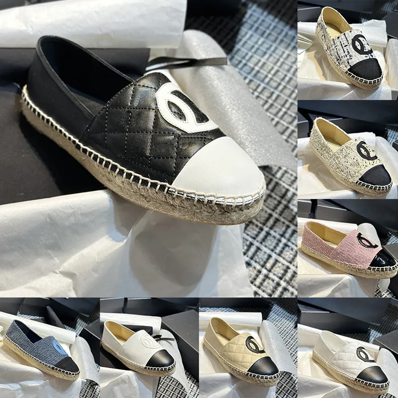 Espadrilles sandaler våren höst sommardesigners skor kvinnor lyxiga damer platt strand halv tofflor mode kvinnan loafers cap toe fiskare duksko