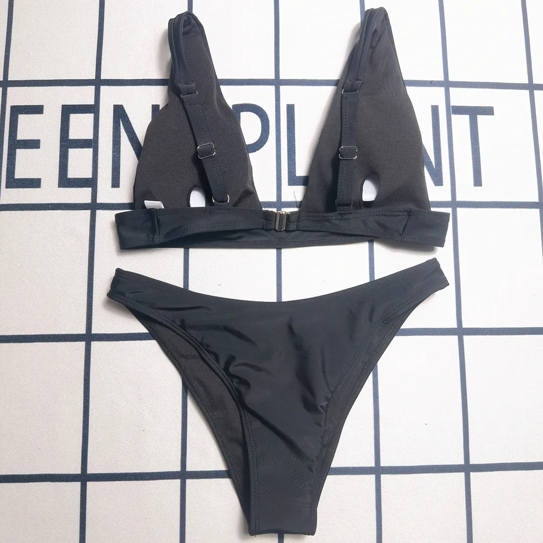 Designer Swim Suite de maillots de bain femme lettre diamant set bikini couleur solide noir et blanc High Waited Swimsuit 473502