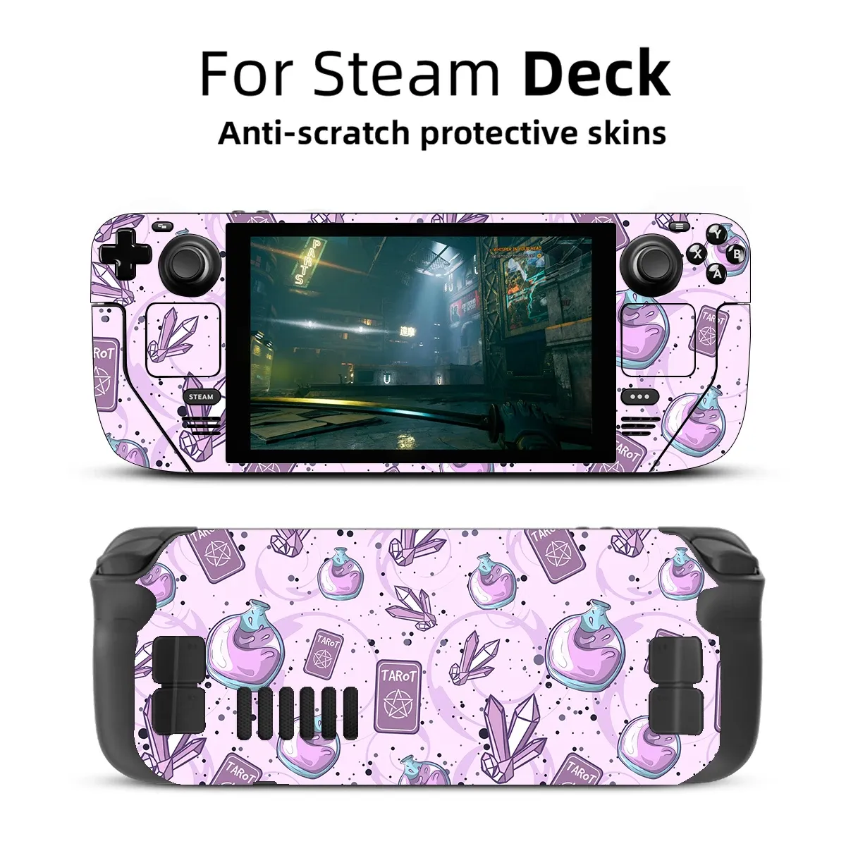 Zubehör Ästhetisches Skin-Vinyl für Steam Deck-Konsole Vollständiger Satz Schutzaufkleber Verpackungsabdeckung für Ventilkonsole Premium-Aufkleber