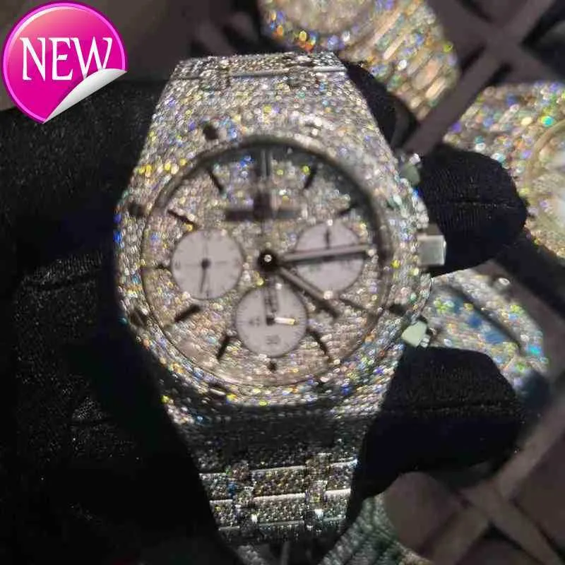 Relógios de pulso 2022 Mosang Stone Diamond Watch Customization pode passar no TT do movimento mecânico automático masculino Watch20mz