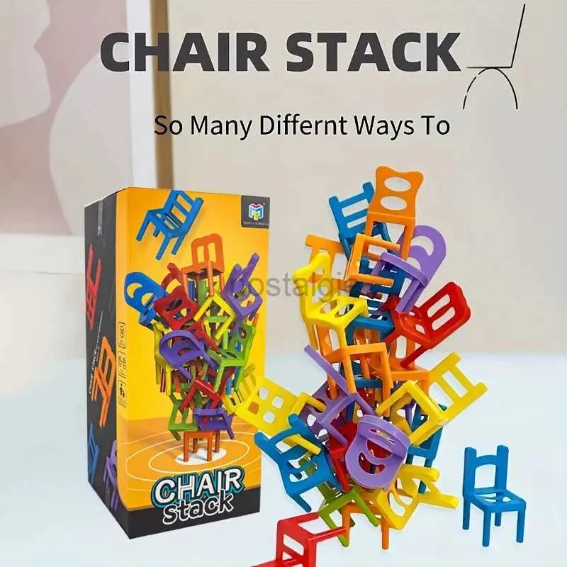 Sorting Nesting Stacking toys Chair Four Towers Fun Balanced Block Chessboard Game Children and Adult Friends Party Games Night Toys 24323