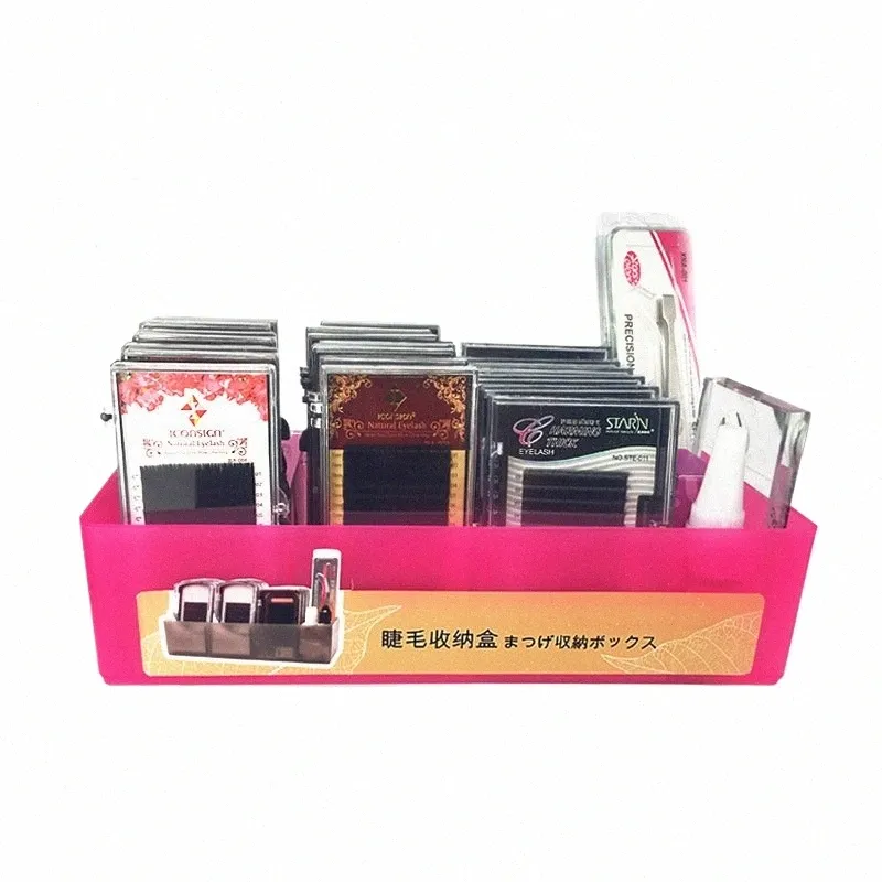 Faux Eyel Boîte de rangement Kit de maquillage Set Eyeles Extensi Case Organisateur Comestics Outil Plastique 26,7 cm x 11,5 cm x 6,5 cm j7Ge #